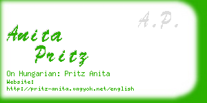 anita pritz business card